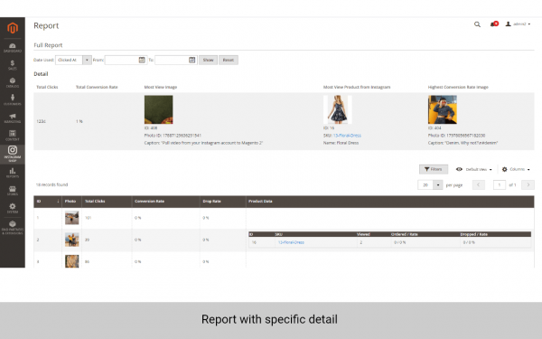 magento 2 instagram module report